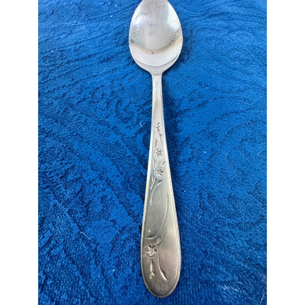 Rogers Stainless China Teaspoon Floral Etched Silverware Flatware Replacement